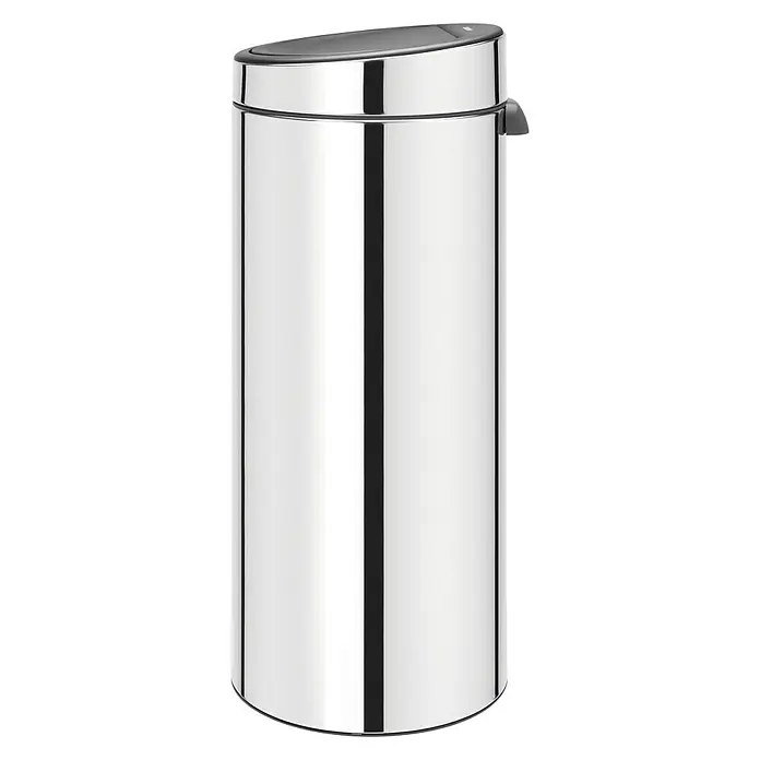 Brabantia Cubo de la basura Touch bin - 30 l, Acero brillante, Redonda, Acero