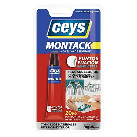 Ceys  Adhesivo para montaje Montack puntos fijación removibles