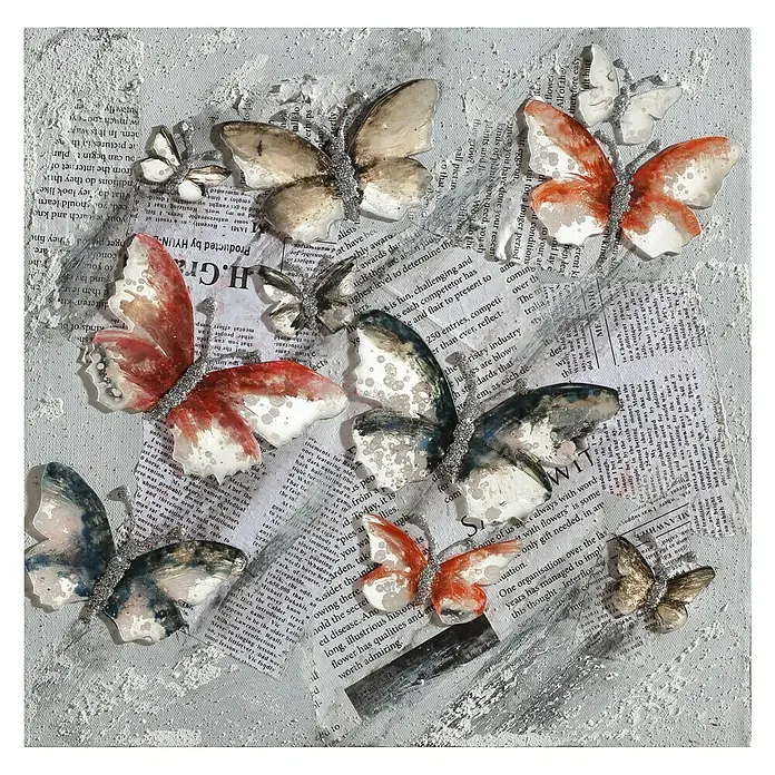 Cuadro pintado a mano Dipinto Butterflies 2 - Mariposas 2, An x Al: 30 x 30 cm