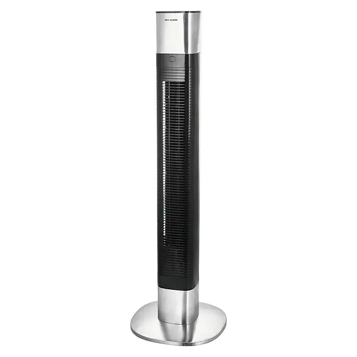 PR Klima Ventilador de torre Touch - Plateado/Negro, 103 cm, 50 W, 1.488 m³/h, Con mando a distancia