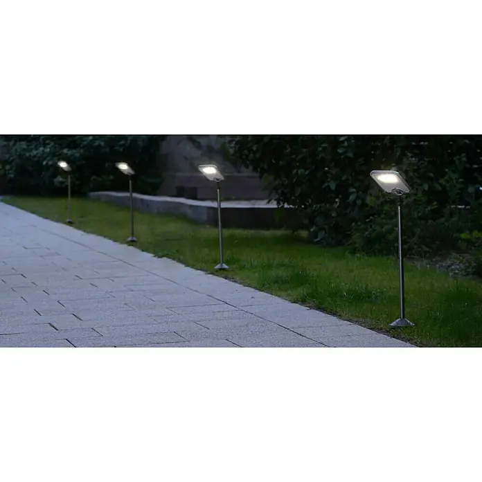 Lutec Baliza exterior LED 2 + panel solar Sun Connec - Gris, Altura: 58 cm