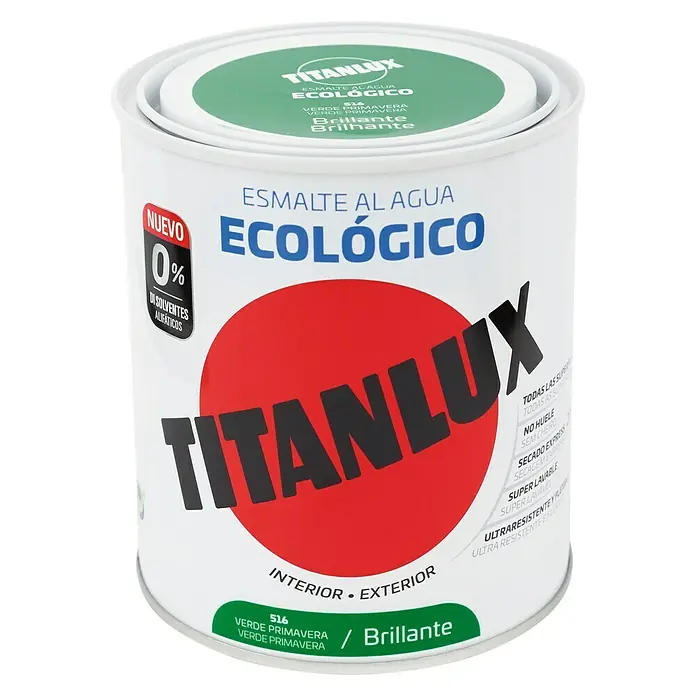 Titanlux Esmalte de color Eco - Verde primavera, 750 ml, Brillante
