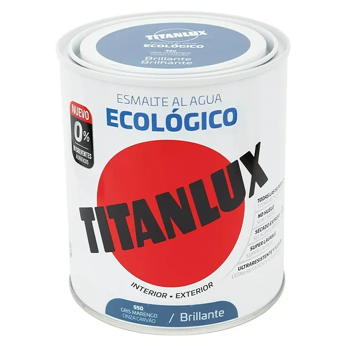Titanlux Esmalte de color Eco - Gris marengo, 750 ml, Brillante