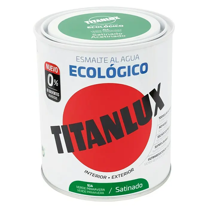 Titanlux Esmalte de color Eco - Verde primavera, 750 ml, Satinado