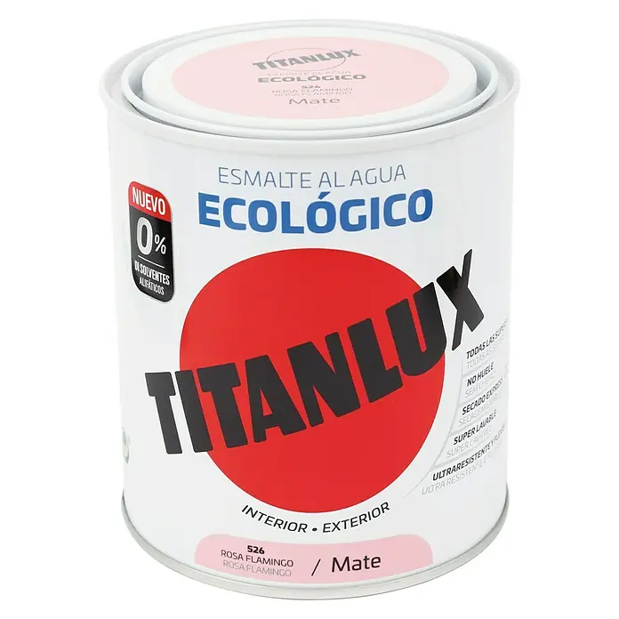 Titanlux Esmalte de color Eco - Rosa flamingo, 750 ml, Mate