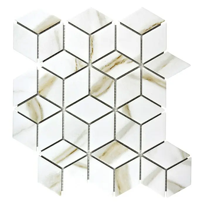 Mosaikfliese Diamant CIM POV CT - 26,6 x 30,5 cm, Beige/Braun/Weiß, Matt - Ansicht von oben