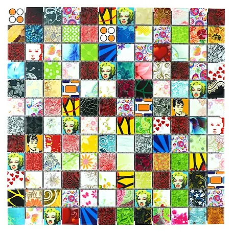 Mosaikfliese Quadrat Mix CG STAR