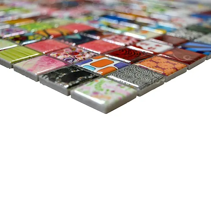 Mosaikfliese Quadrat Mix CG STAR - 30 x 30 cm, Mehrfarbig, Glänzend - Detailaufnahme