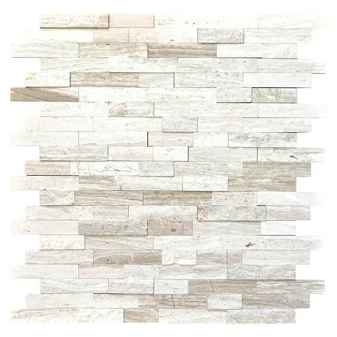 Selbstklebemosaik SAM 4NM12 - 30,5 x 30,5 cm, Naturstein, Grau/Weiß - Ansicht von oben