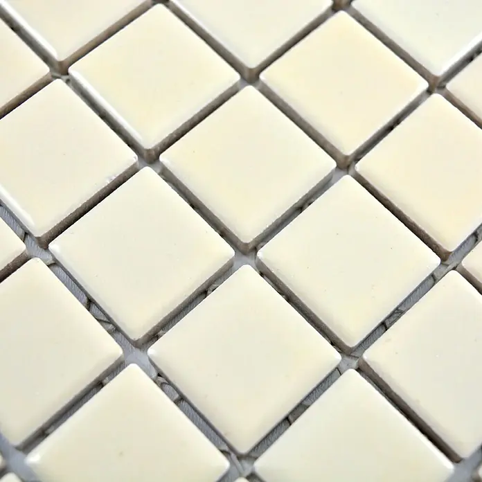 Mosaikfliese Quadrat Uni CG 164 - 29,8 x 29,8 cm, Beige, Glänzend - Detailaufnahme