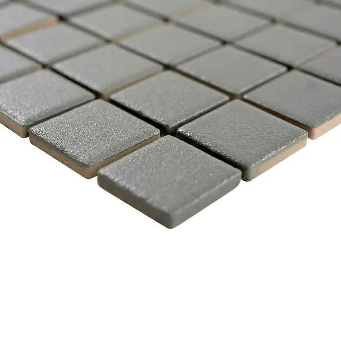 Mosaikfliese Quadrat Uni AT 950 - 32,6 x 30 cm, Grau, Matt - Detailaufnahme
