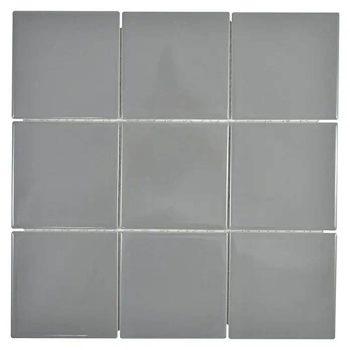 Mosaikfliese Quadrat Uni CQ 110 - 29,8 x 29,8 cm, Grau, Glänzend - Ansicht von oben