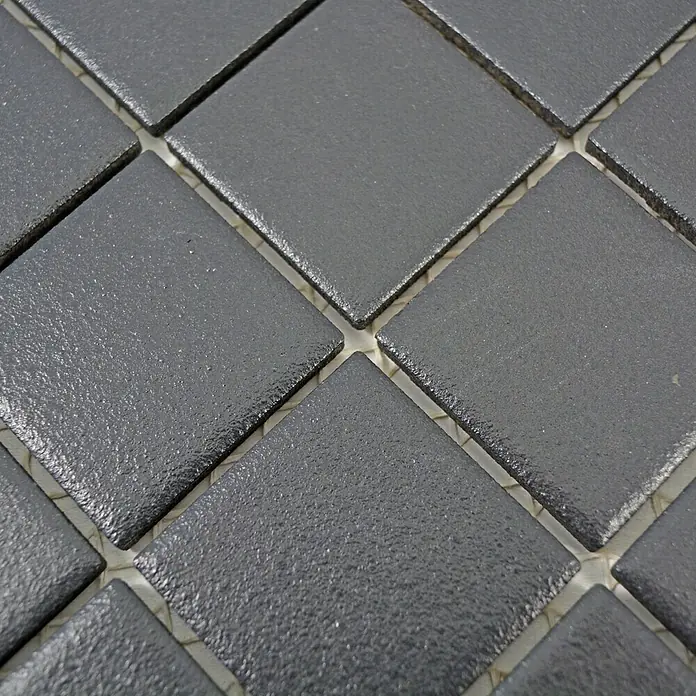 Mosaikfliese Quadrat Uni SAT 402 - 29,8 x 29,8 cm, Schwarz, Matt - Detailaufnahme