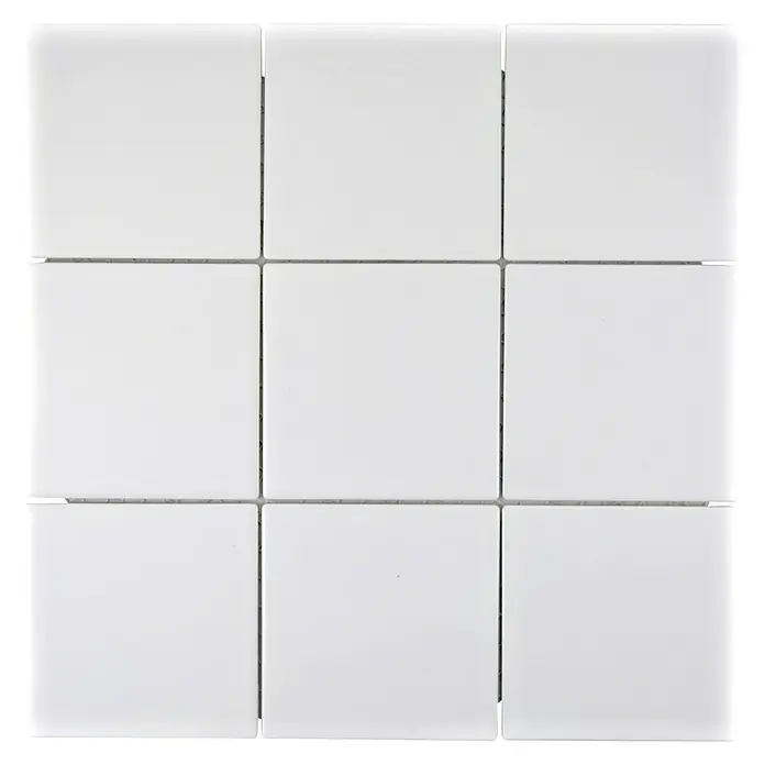 Mosaikfliese Quadrat Uni CQ 105 - 29,8 x 29,8 cm, Weiß, Matt - Ansicht von oben