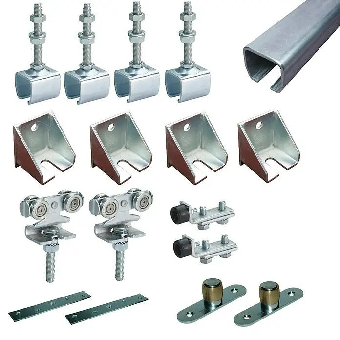 HBS Betz Schiebetorbeschlag-Komplettset Typ 30, verstellbar - 200 cm, Traglast: 180 kg, Wandmontage, Einsatzbereich: Stallungen - Detailaufnahme