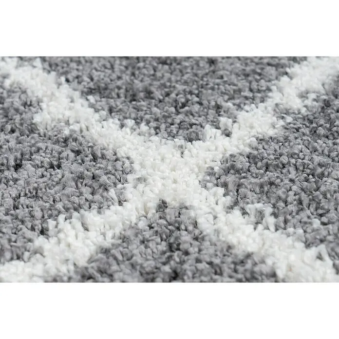 Hochflorteppich Loft - Grau, Weiß, 150 x 80 cm, 100 % Polypropylen