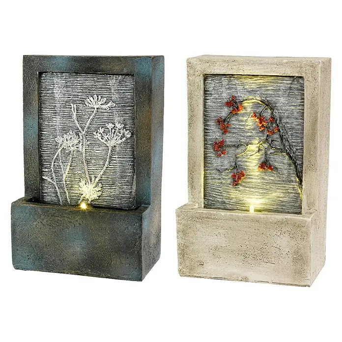 Fuente LED Pared - Gris/Arena, L x An x Al: 9,5 x 15 x 23 cm, Fuente LED