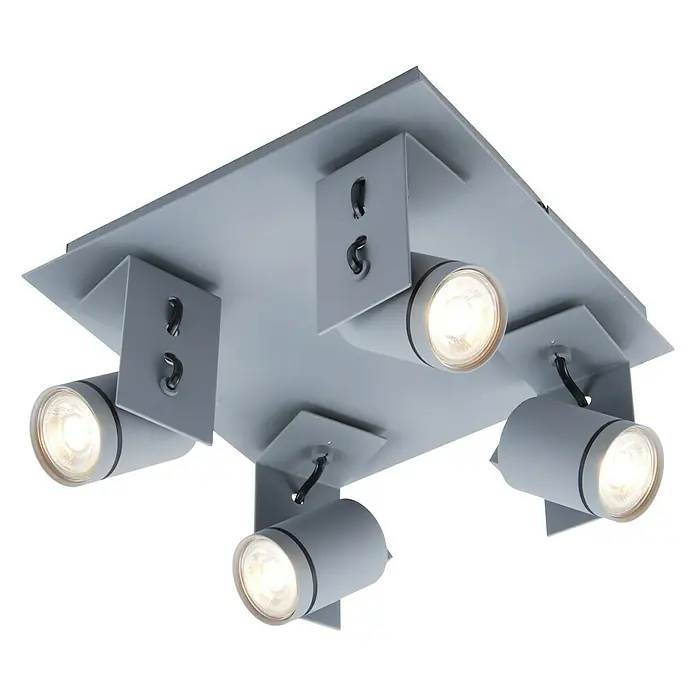 Plafón LED Altea - 4 W, L x An x Al: 27 x 27 x 16,8 cm, Gris, Blanco neutro