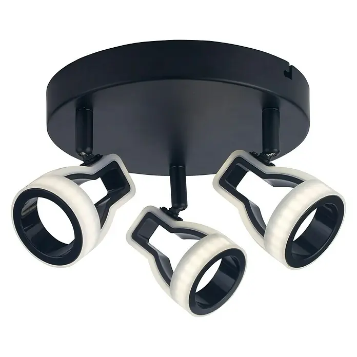 Plafón LED redondo Unic - 15 W, Ø x Al: 28 x 12,5 cm, Negro, Blanco neutro