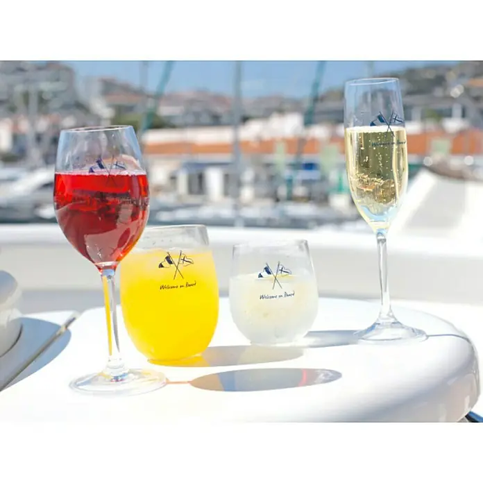 Marine Business Welcome on Board Vaso para beber de resfresco - 6 uds., Plástico, Transparente