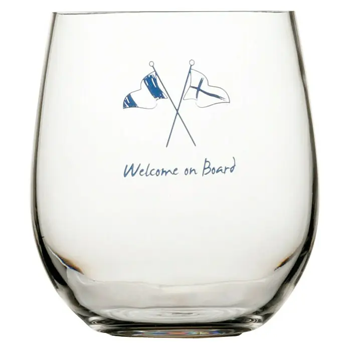 Marine Business Welcome on Board Vaso para beber agua - 6 uds., Plástico, Transparente