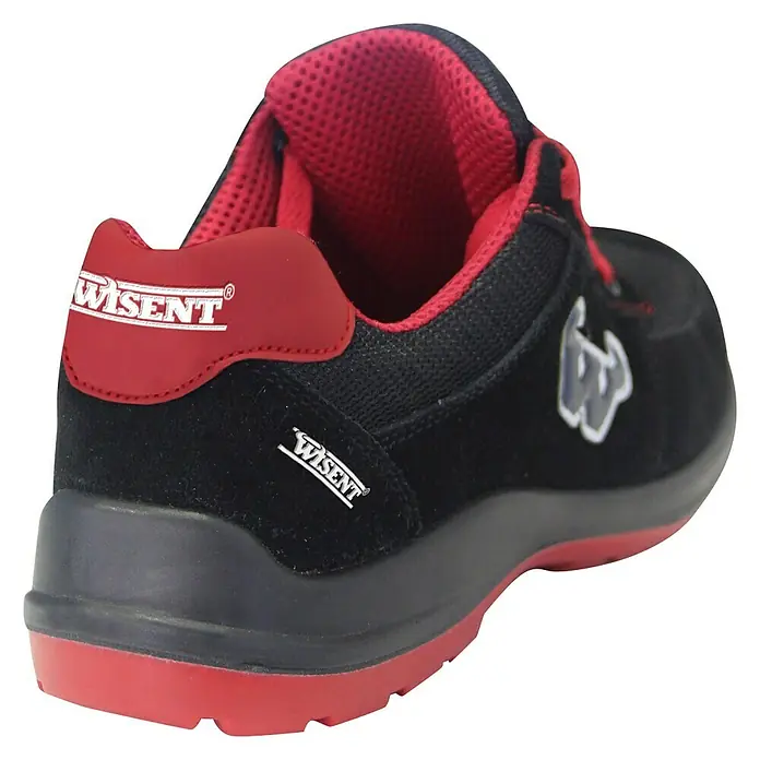 Wisent Zapatos de seguridad - Negro/Rojo, 36, Categoría de protección: S1P