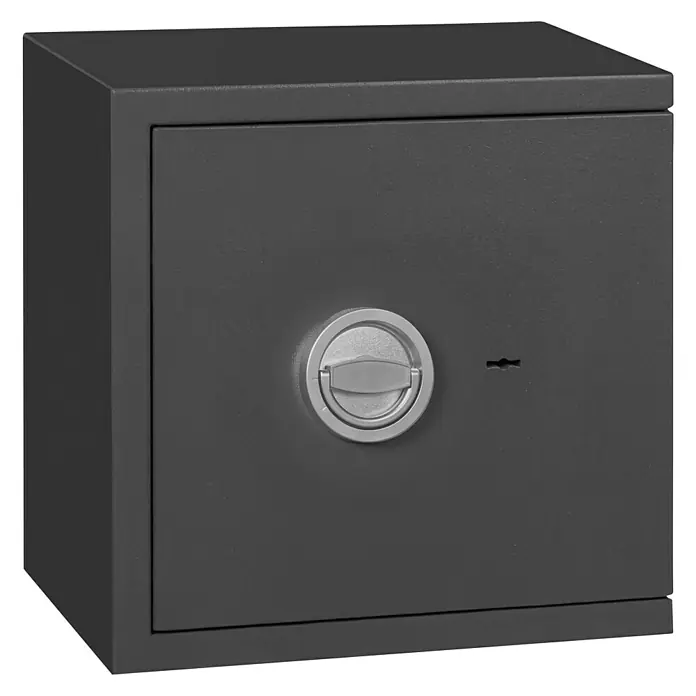 Format Wertschutzschrank Lyra 100 - Doppelbart-Hochsicherheitsschloss, L x B x H: 270 x 400 x 405 mm - Vorderansicht