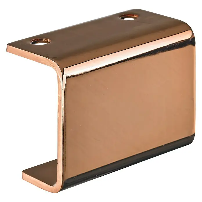 Hettich Möbelfuß U-Rail - L x B x H: 70 x 90 x 43 mm, Traglast: 50 kg, Kupfer - Vorderansicht