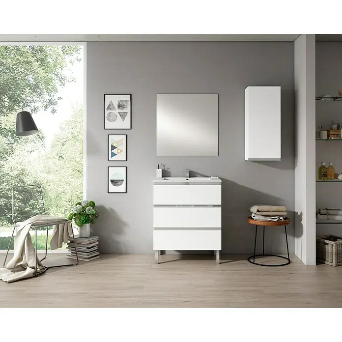 Mueble de lavabo Andrea - 45 x 70 x 69 cm, Blanco