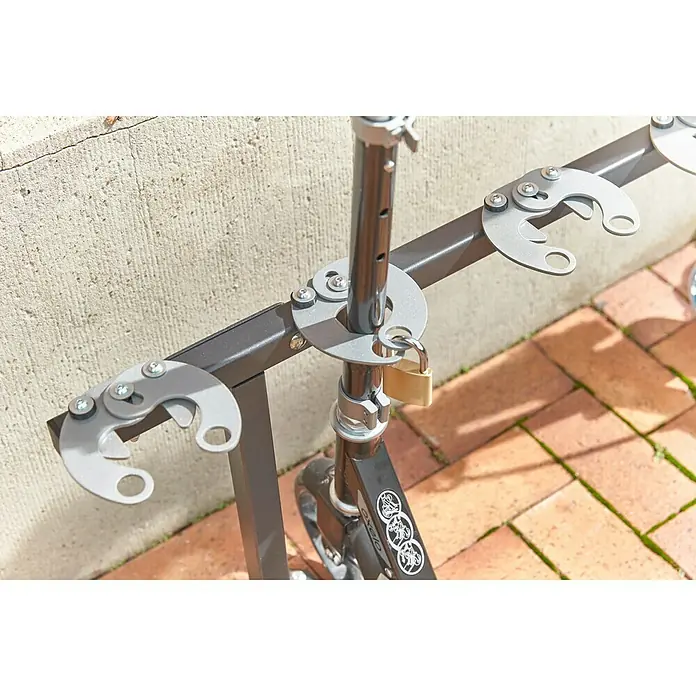 Mottez Aparcapatinetes B061C6 - L x An: 106 x 17,5 cm, Acero
