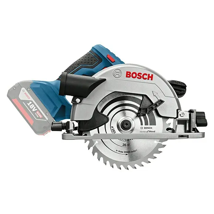 Bosch Professional Akku-Handkreissäge GKS 18V-57 G L-Boxx - 18 V, Ohne Akku, Leerlaufdrehzahl: 3.400 U/min, Sägeblatt: Ø 165 mm - Rechte Seitenansicht