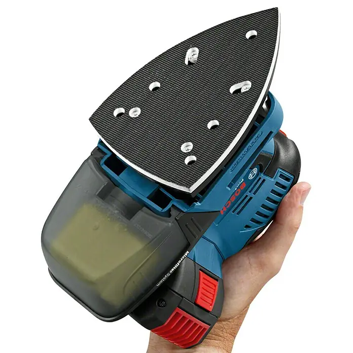 Bosch Professional Akku-Schwingschleifer GSS 18V-10 L-Boxx - 18 V, Ohne Akku, Leerlaufschwingzahl: 11.000 - 22.000 U/min - Ansicht von unten