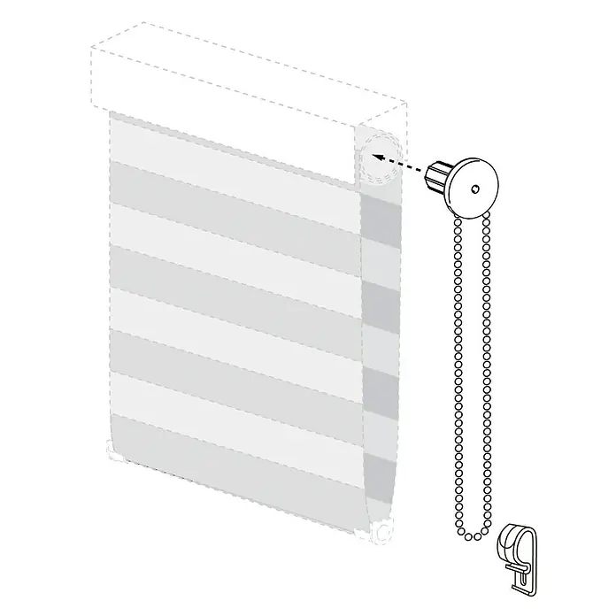 Cadena para cortina Duolux - 1,5 m, Blanco, Plástico
