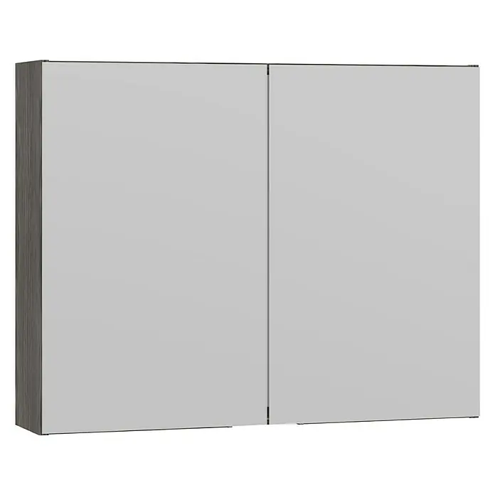Scanbad Multo+ Spiegelschrank - B x H: 80 x 64 cm, Ohne Beleuchtung, Spanplatte, Pine Grey