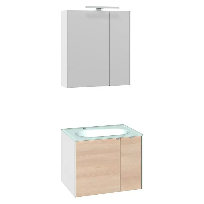 Camargue Badmöbel-Set Balando - 62 cm, 3 -tlg., Pinie-Honig, Hochglanz