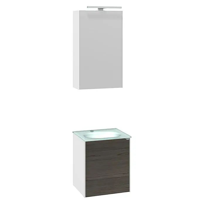 Camargue Badmöbel-Set Balando - 42 cm, 3 -tlg., Aschegrau, Seidenglanz