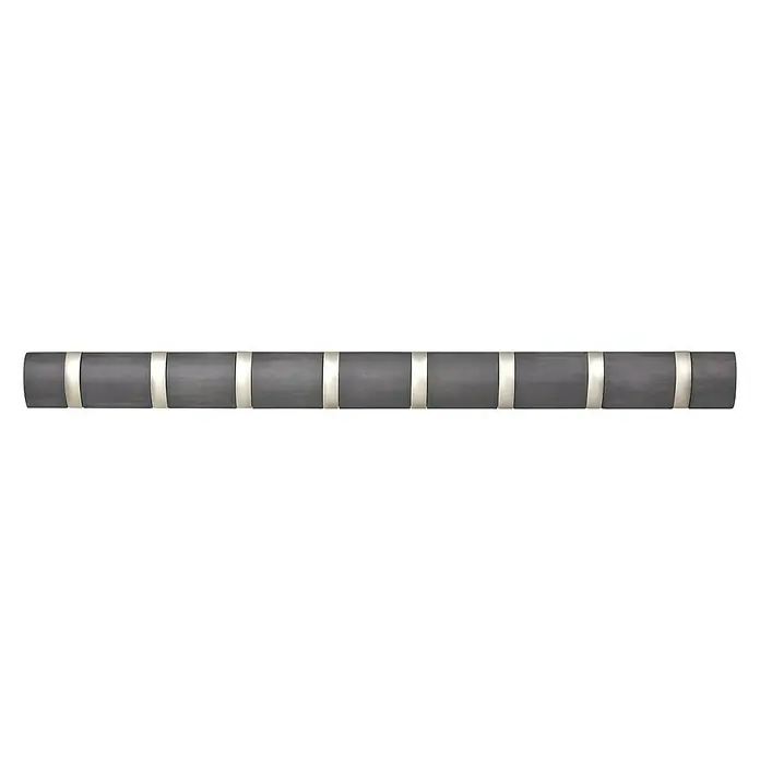 Umbra Garderobenleiste Flip - L x B x H: 81,3 x 2,5 x 7,6 cm, Anzahl Haken: 8 Stk., Grau - Vorderansicht