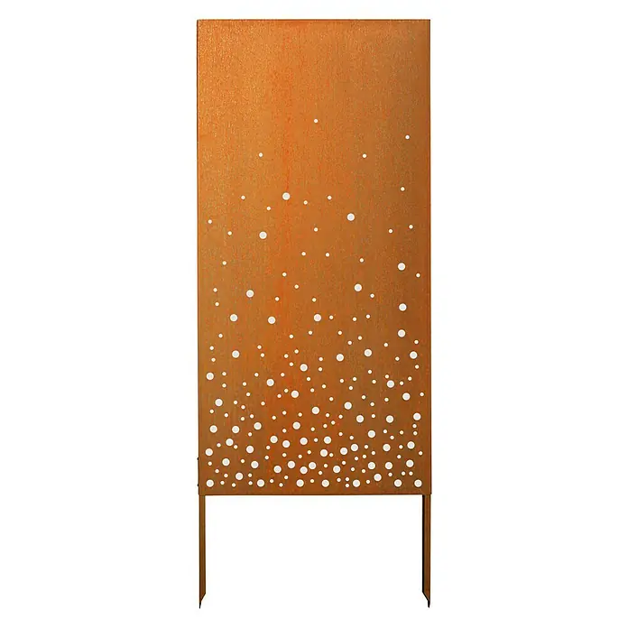 Palatino Space Vertical Sichtschutzelement Vapor - 87 x 180 cm, Cortenstahl, Motiv: Wassertropfen, Edelrost - Vorderansicht