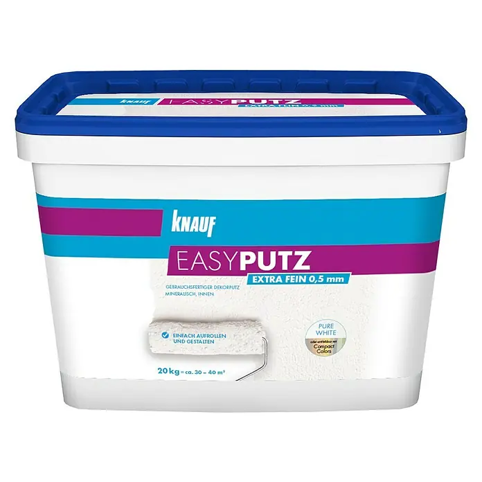 Knauf Easyputz Extra fein - Weiß, 20 kg, Korngröße: 0,5 mm - Vorderansicht