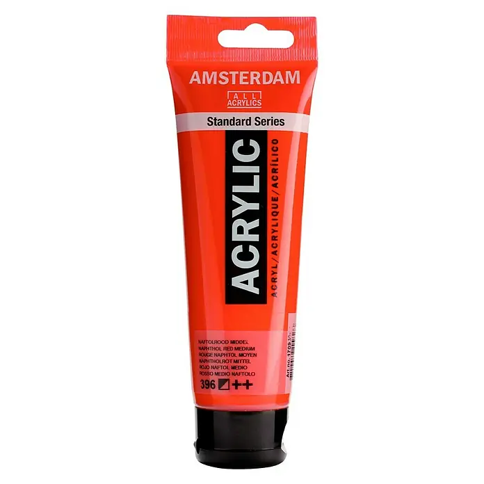 Talens Amsterdam Pintura acrílica Standard - Rojo naftol medio, 120 ml, Tubo