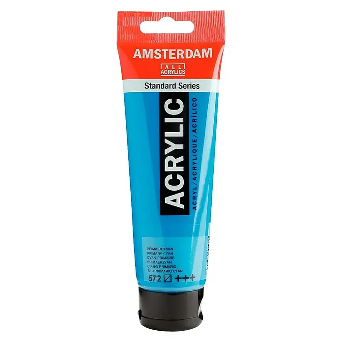 Talens Amsterdam Pintura acrílica Standard - Ciano primario, 120 ml, Tubo