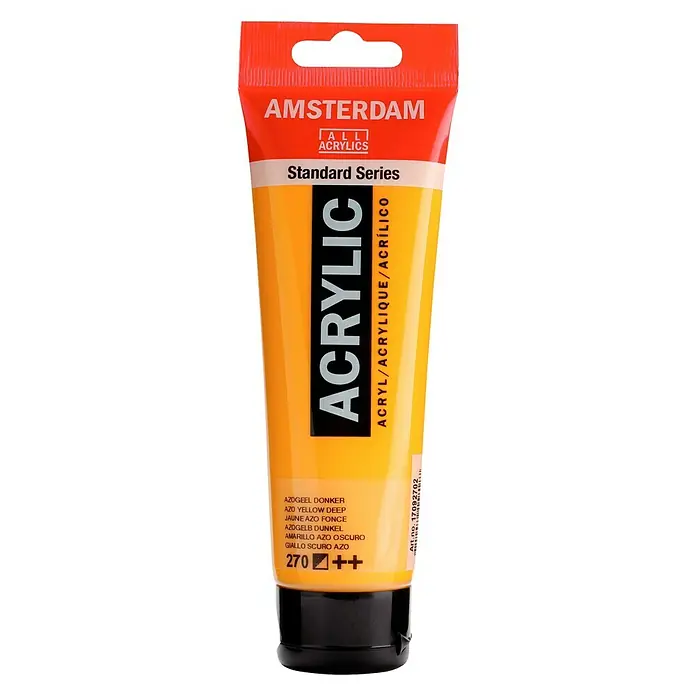 Talens Amsterdam Pintura acrílica Standard - Amarillo azo oscuro, 120 ml, Tubo
