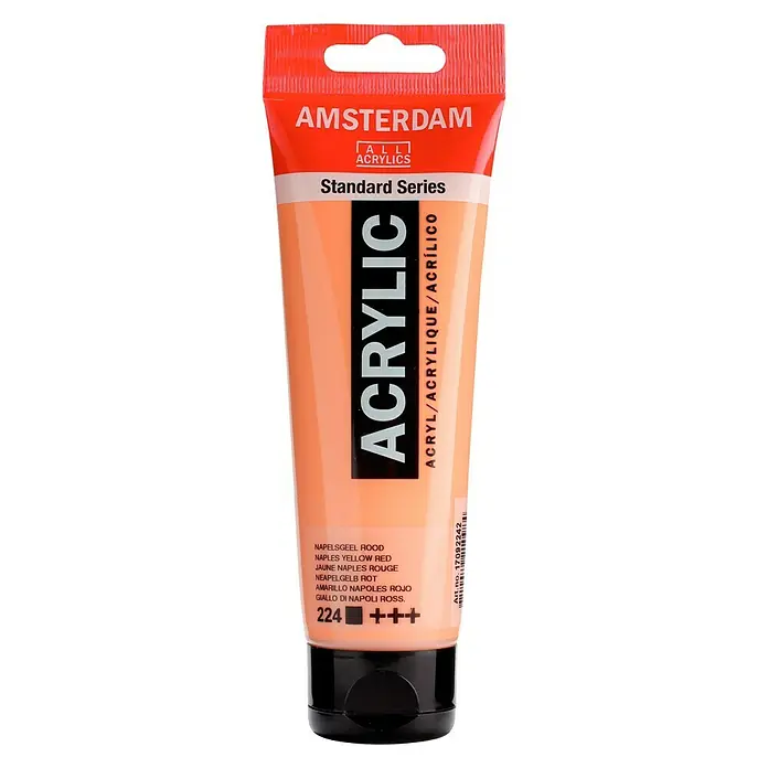 Talens Amsterdam Pintura acrílica Standard - Amarillo Nápoles rojo, 120 ml, Tubo