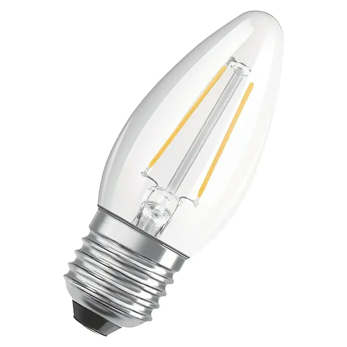 Osram Retrofit Bombilla LED Classic B 40 - E27, 4 W, B35, Blanco cálido, Claro - Vista descendente