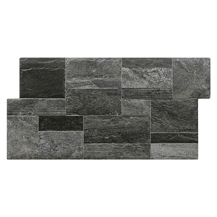 Verblendstein Cantabria - L x B: 66,6 x 33,3 cm, Anthrazit, Steinoptik