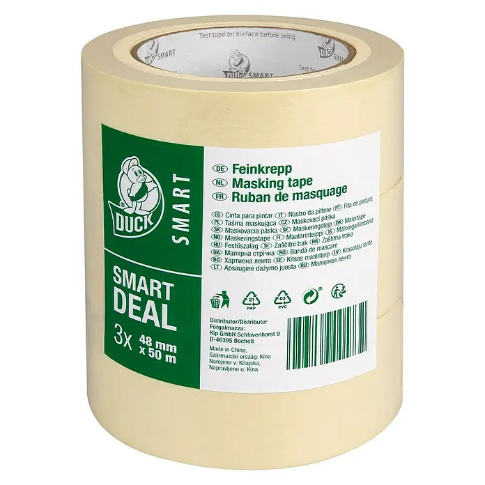 Duck Smart Feinkreppband - L x B: 50 m x 48 mm, 3 Stk.