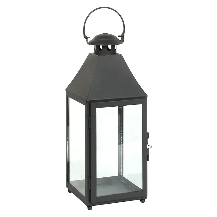 Metalna lanterna - D x Š x V: 14 x 14 x 37,5 cm, Crne boje