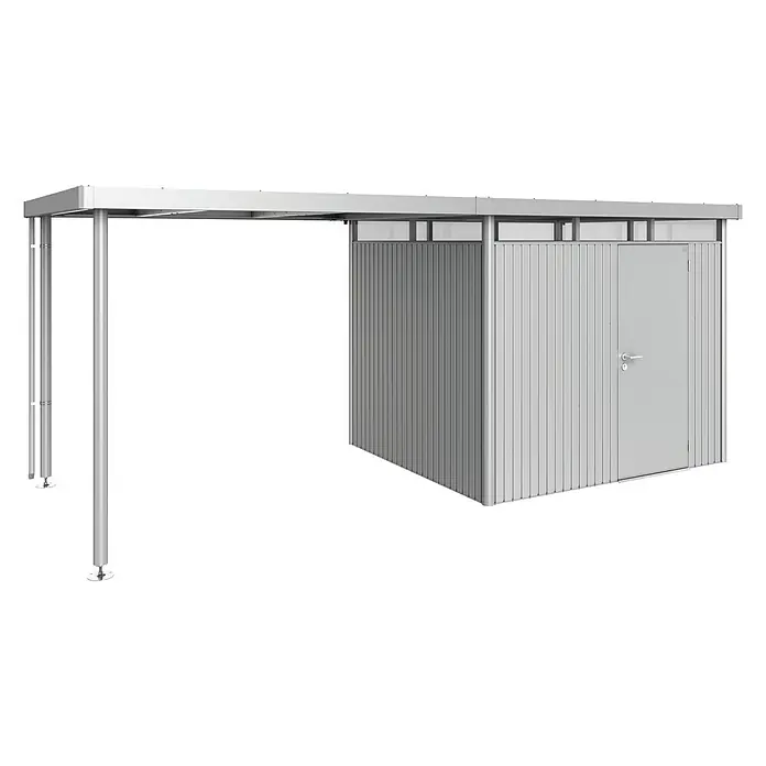 Biohort HighLine Seitendach H3 - Passend für: Biohort Gerätehaus HighLine H3, Silber Metallic, 2,75 x 2,35 m - Linke Seitenansicht