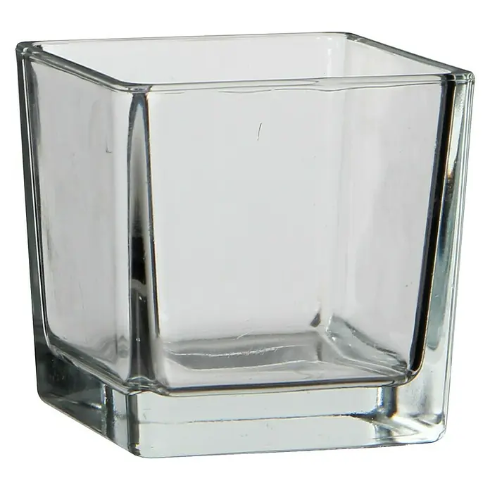 Staklena vaza - D x Š x V: 10 x 10 x 10 cm, Prozirno
