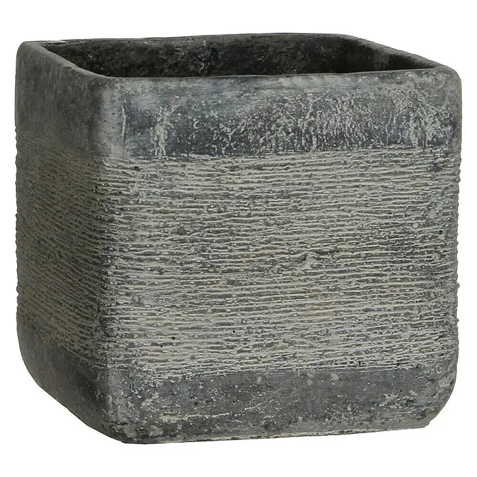 Edelmann Četvrtasta tegla za cvijeće Kane - Sive boje, Maks. vanjska dužina: 15,5 cm, Maks. vanjska širina: 15,5 cm